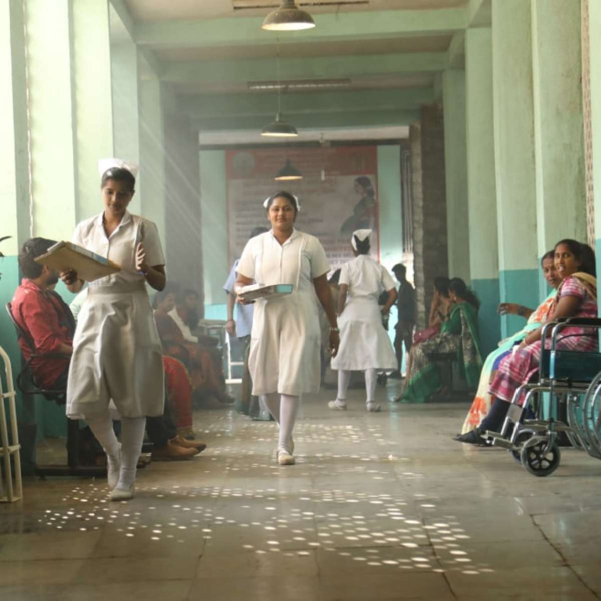 View of a hospital hall in Hyderabad, India
