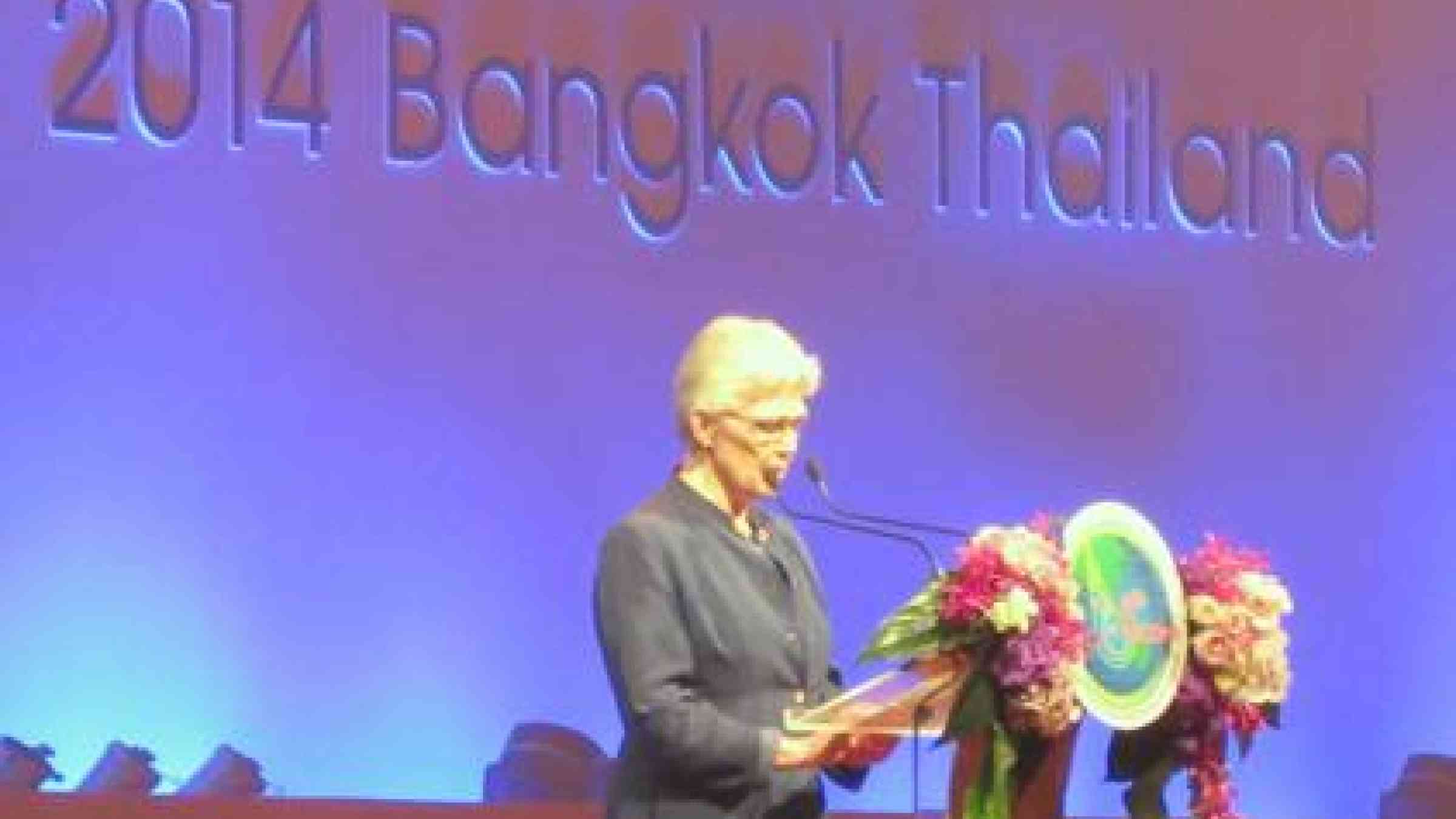 UNISDR Chief Margareta Wahlström told today’s 6th Asian Ministerial Conference on Disaster Risk Reduction: ‘The outcome of your conference is important for Asia and it is important for the world.’ (Photo: UNISDR)