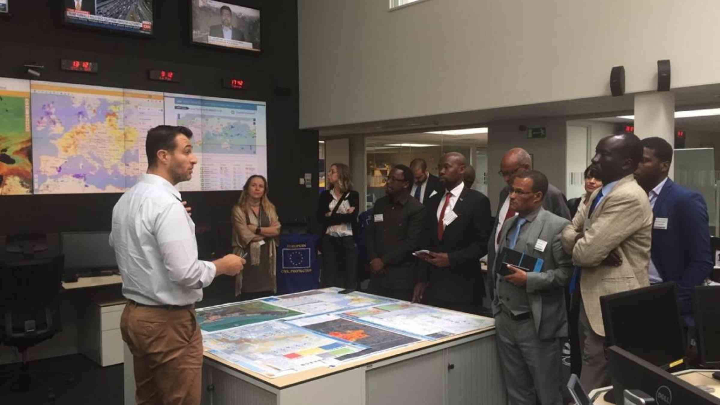 Disaster risk management officials from Africa visited the European Response Coordination Centre this week in Brussels