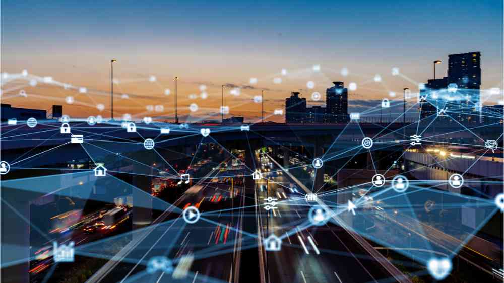 Image of transactions and network in a city