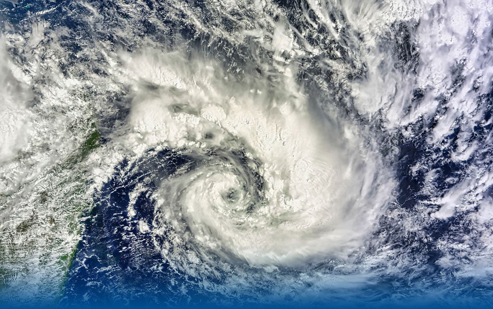 Cyclone satellite view