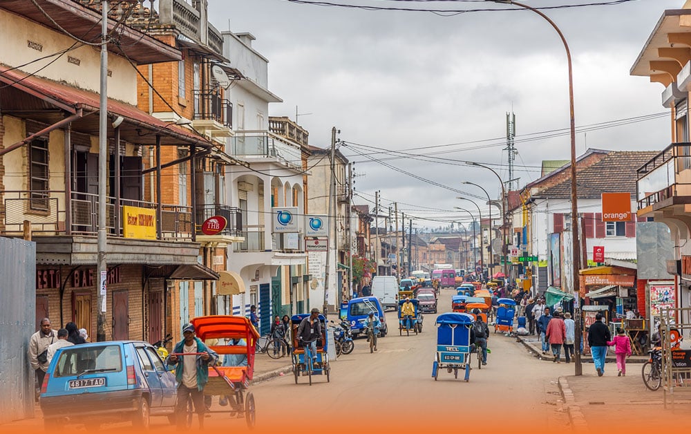 Roads of Antsirabe in Madagascar