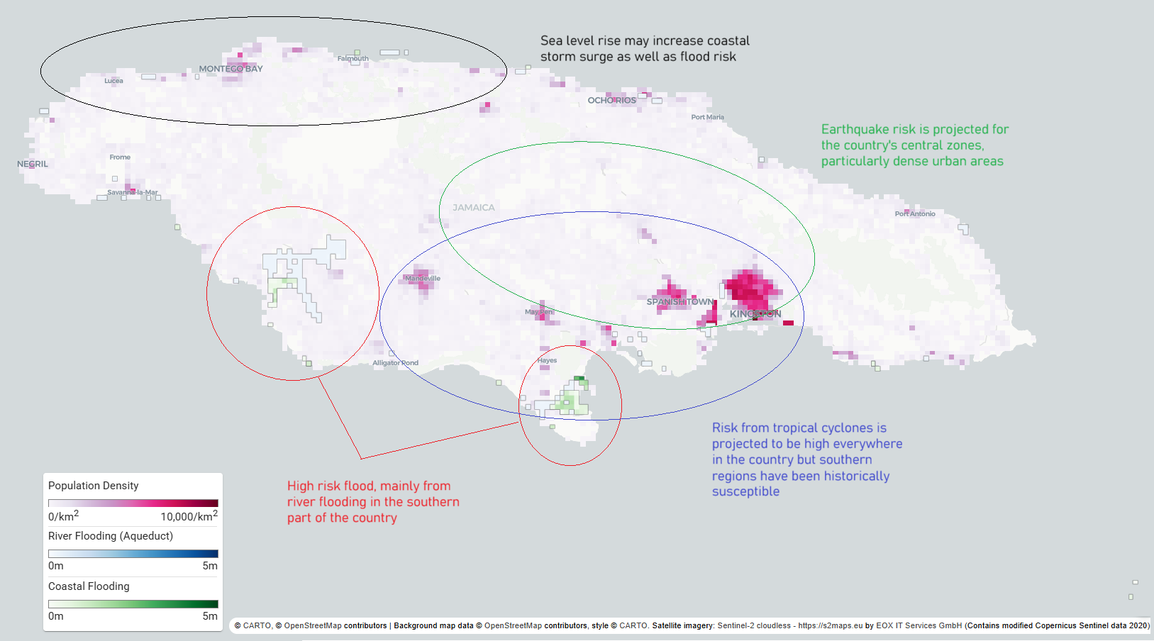 Jamaica hazard map