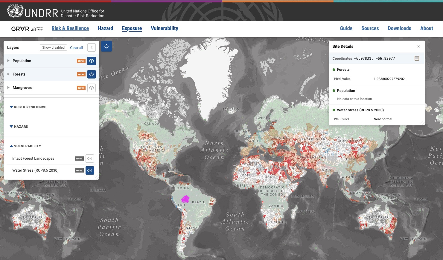 Risk and Resilience map platform demo
