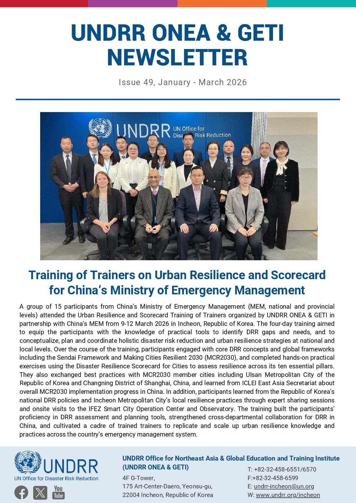 UNDRR ONEA & GETI Newsletter 49 thumbnail
