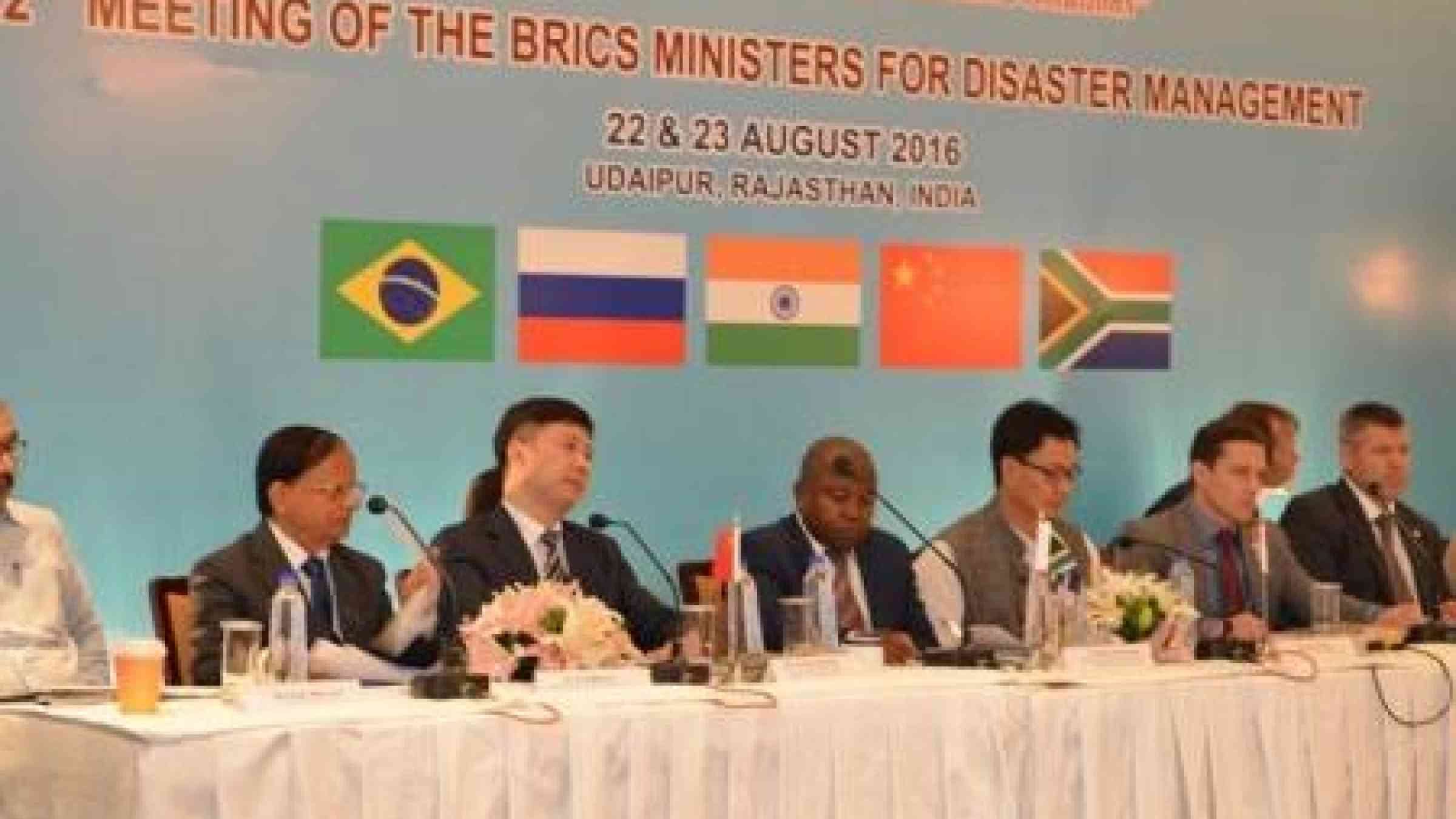 BRICS Ministers met in Udaipur, Rajasthan, over two days to agree collaboration on reducing disaster losses
