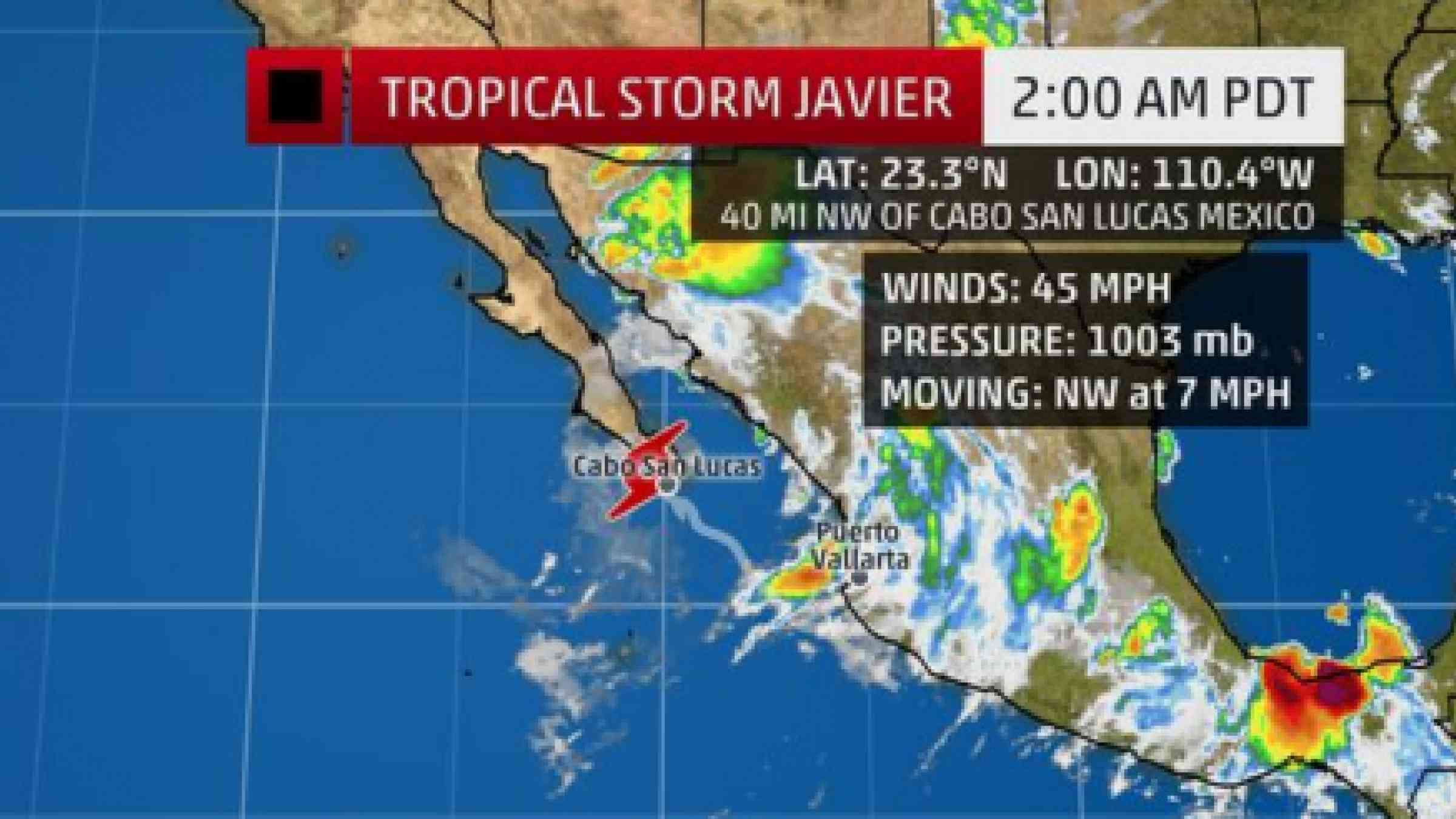 Mexico is on alert for Tropical Storm Javier which is threatening its Pacific coast with torrential rain and heavy seas.