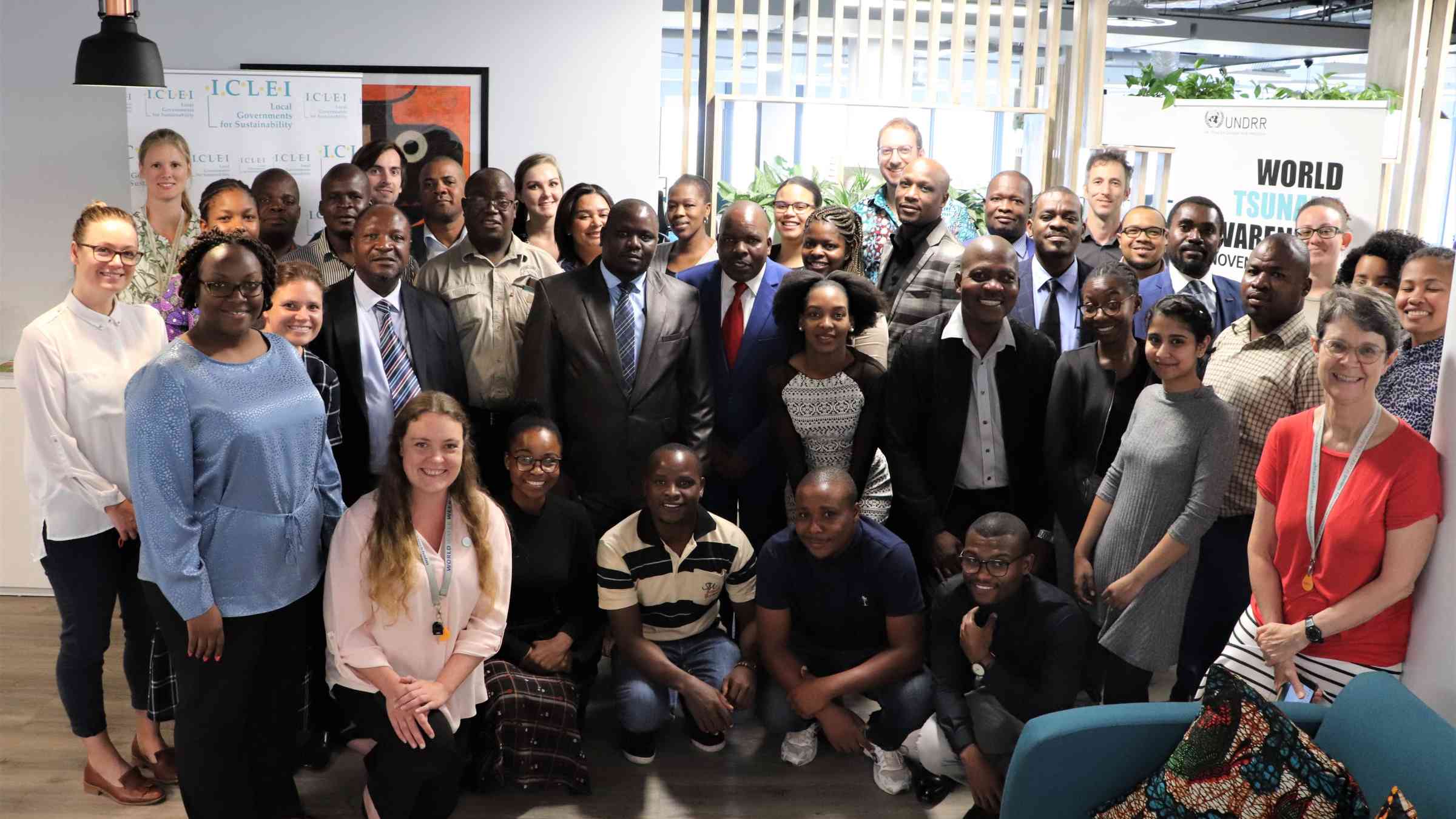 Participants at a workshop organised by UNDRR and ICLEI for cyclone affected cities in Africa