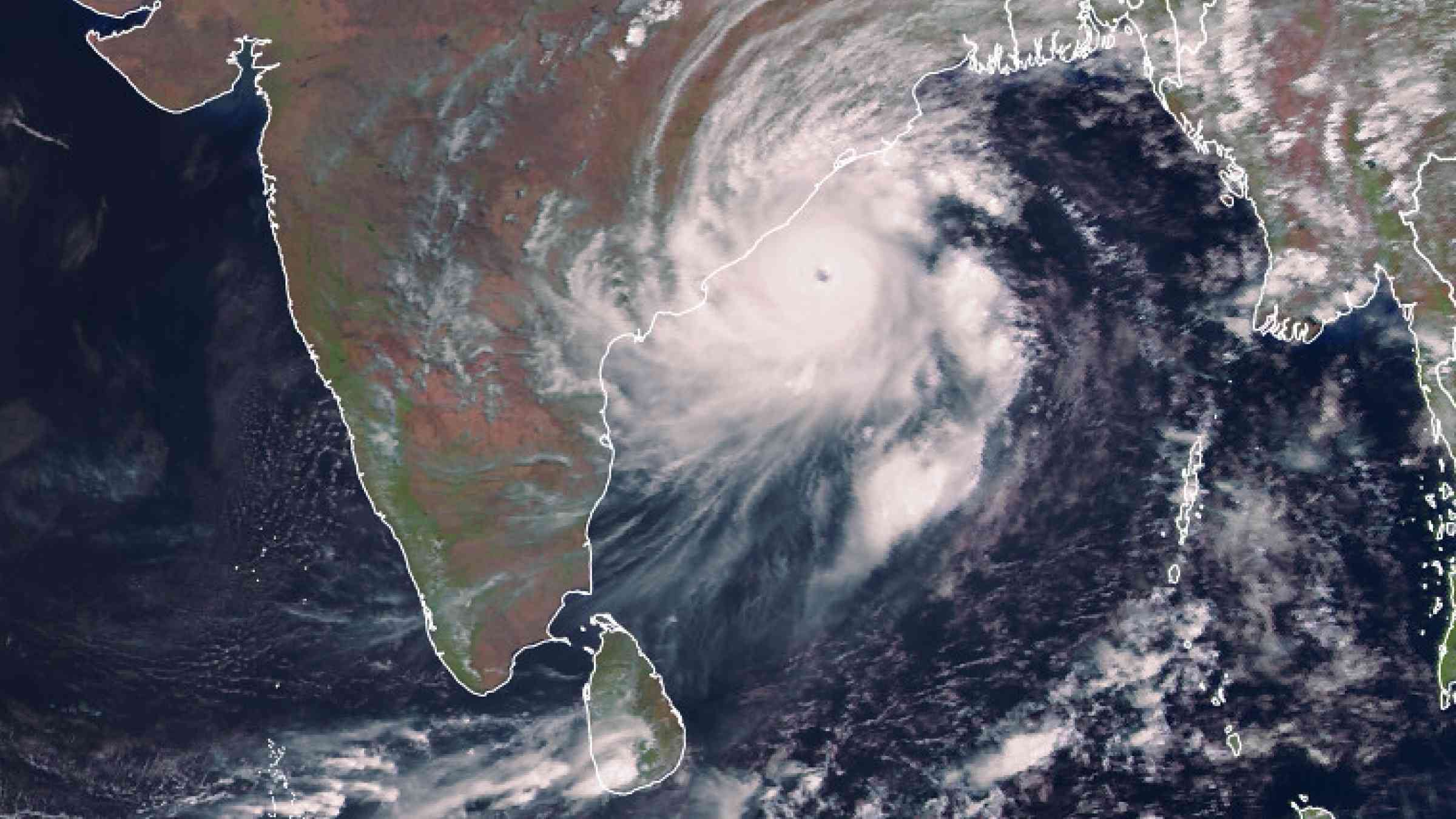 Satellite view of category 4 Tropical Cyclone Fani approaching India, from 02 May 2019, as seen by Meteosat-8
