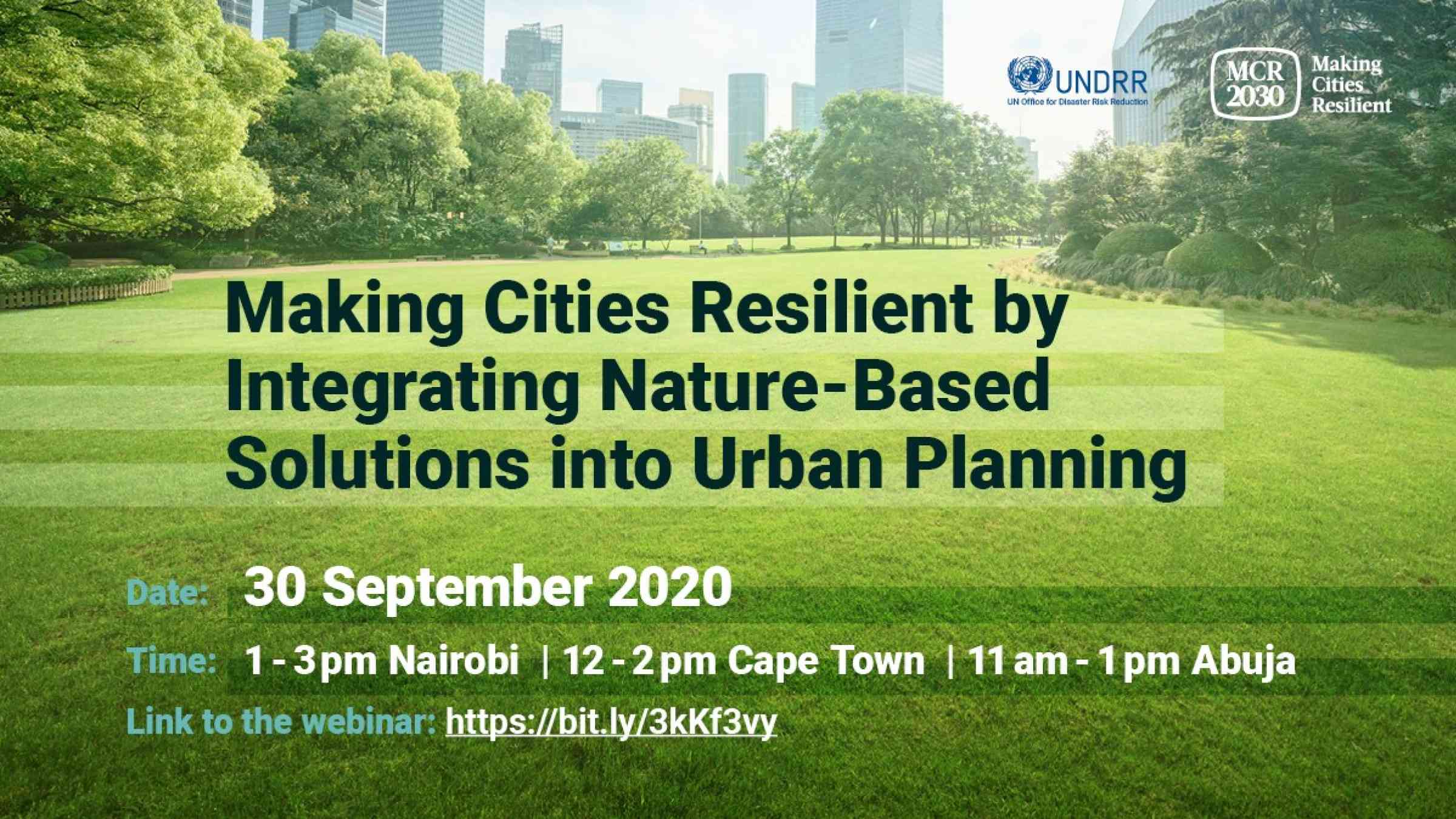 Making Cities Resilient by Integrating Nature-Based Solutions into ...