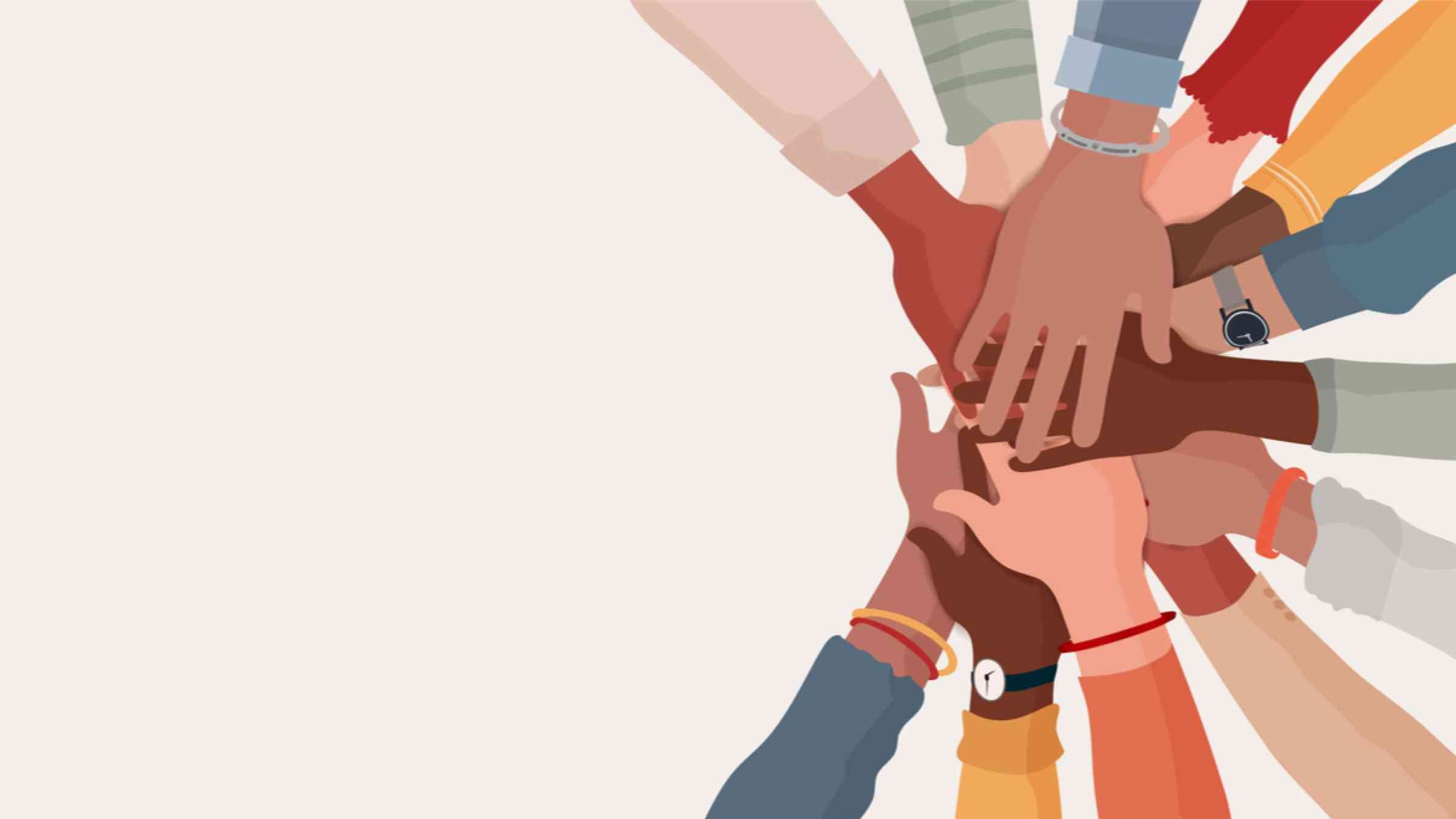 Group of hands on top of each other