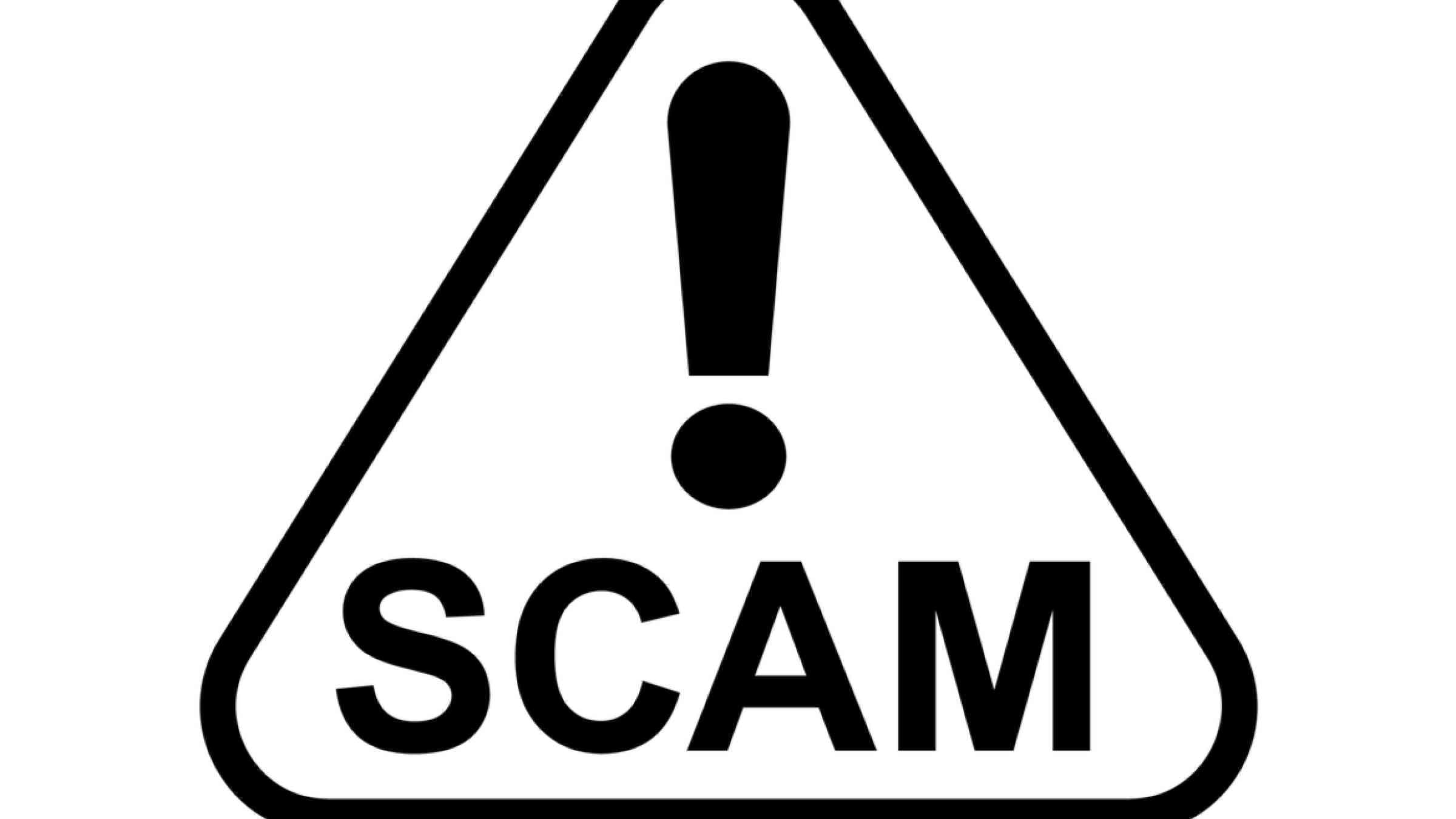 Scam sign