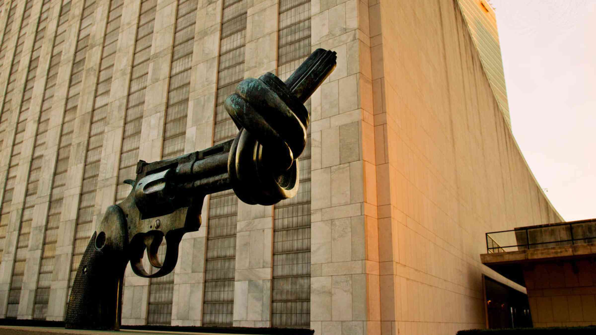 Famed Non-Violence Sculpture at UN Headquarters 