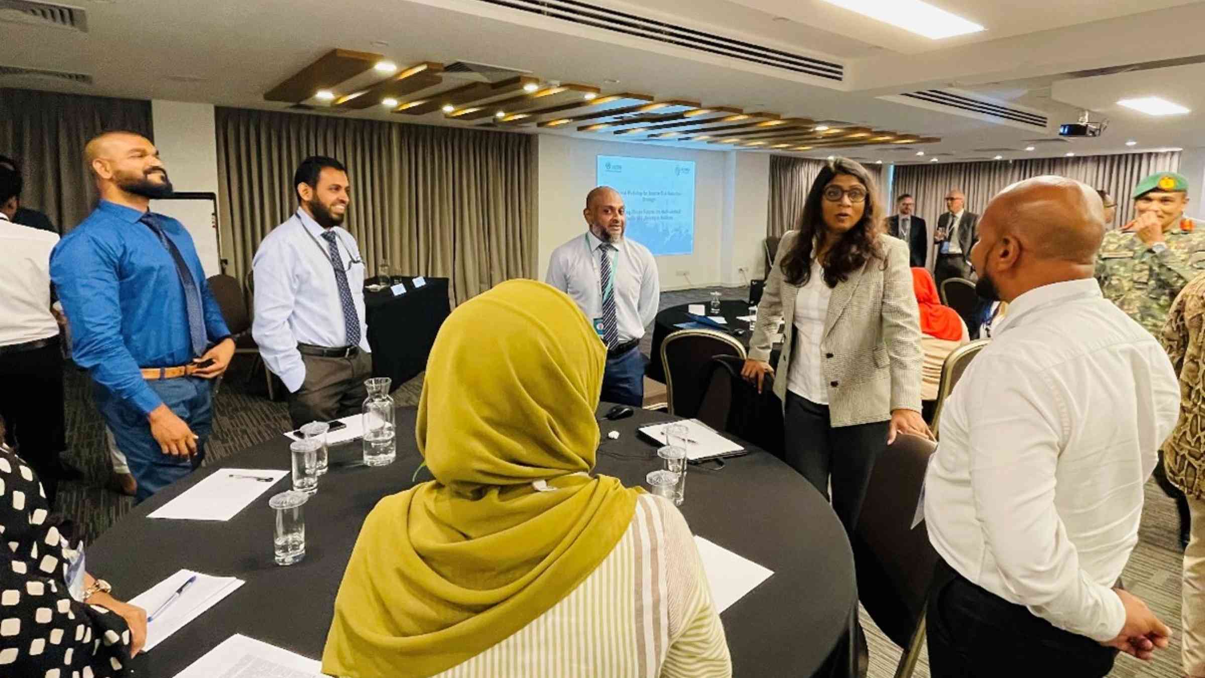Photo of Minister of Defence, Ms Uza. Mariya Didi, at the national workshop