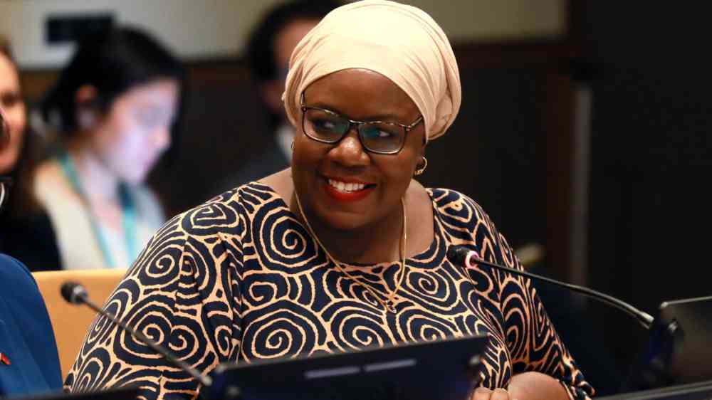 african woman talking