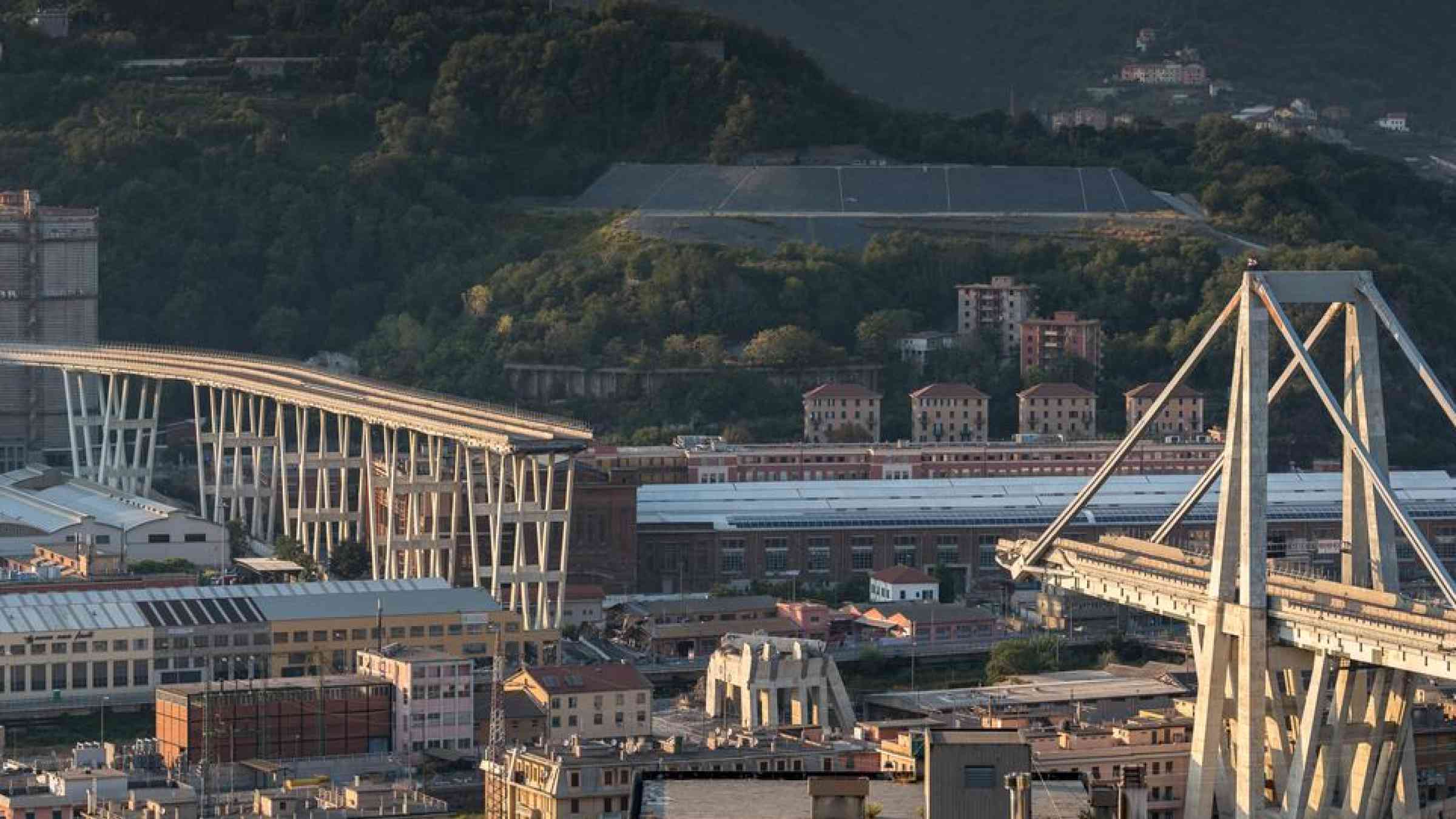 Collapsed Morandi Bridge, Genoa, Italy, 30 September 2018