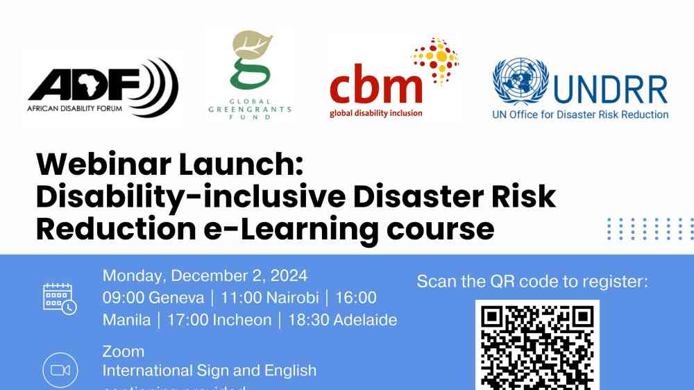 Webinar Launch: Disability-inclusive Disaster Risk Reduction e-Learning Course