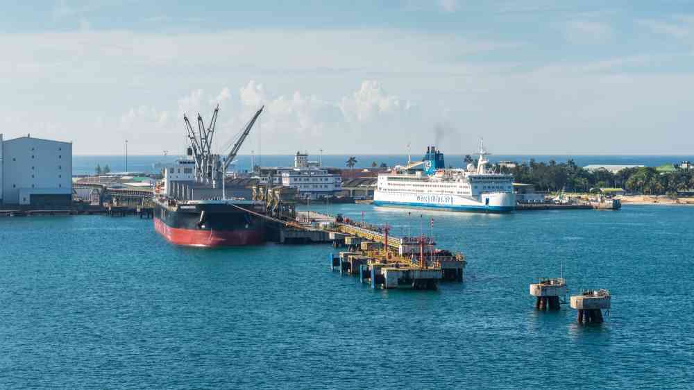 View of Toamasina port, Madagascar