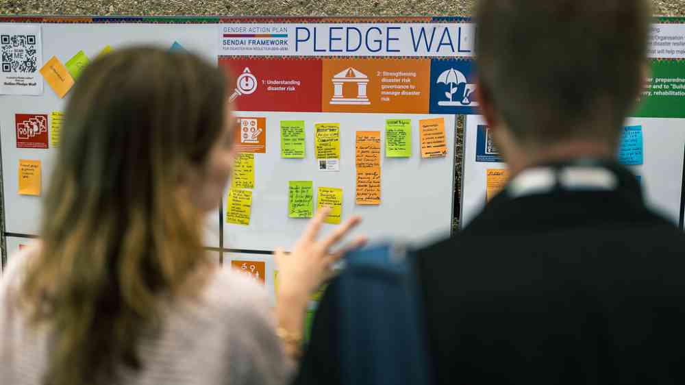 Pledge wall at the GPDRR 2025