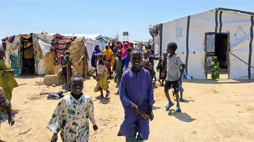 Children at an IDP site in Nigeria