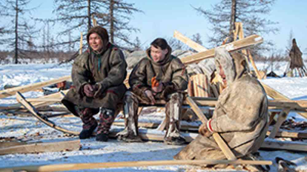 indigenous people in a tundra