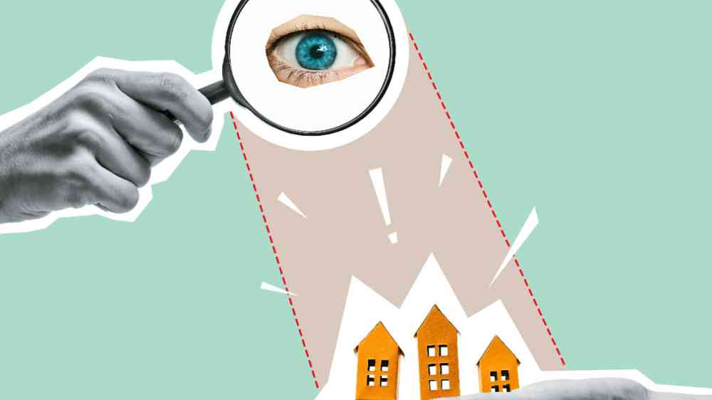 Collage with a magnifying glass