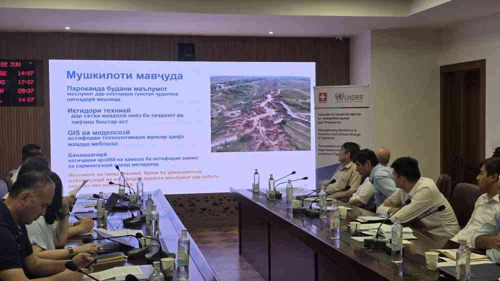 Meeting of key stakeholders in Tajikistan on establishing a framework for disaster risk information exchange