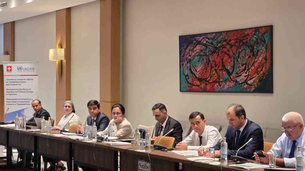 Interagency members in Tajikistan during meeting on national strategy