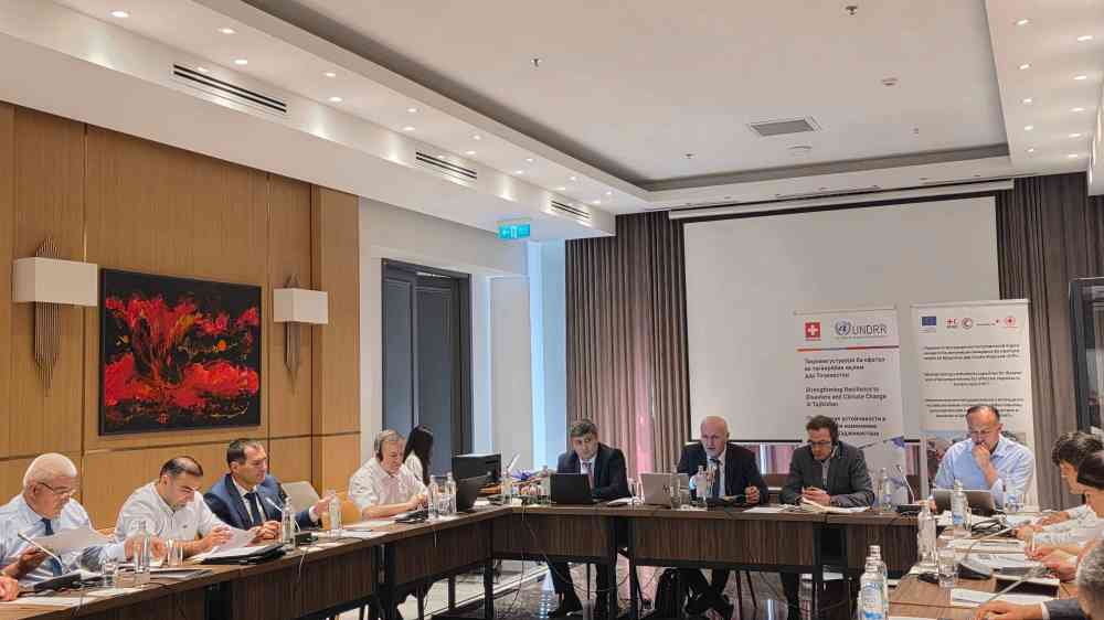 Interagency members in Tajikistan during meeting on national strategy