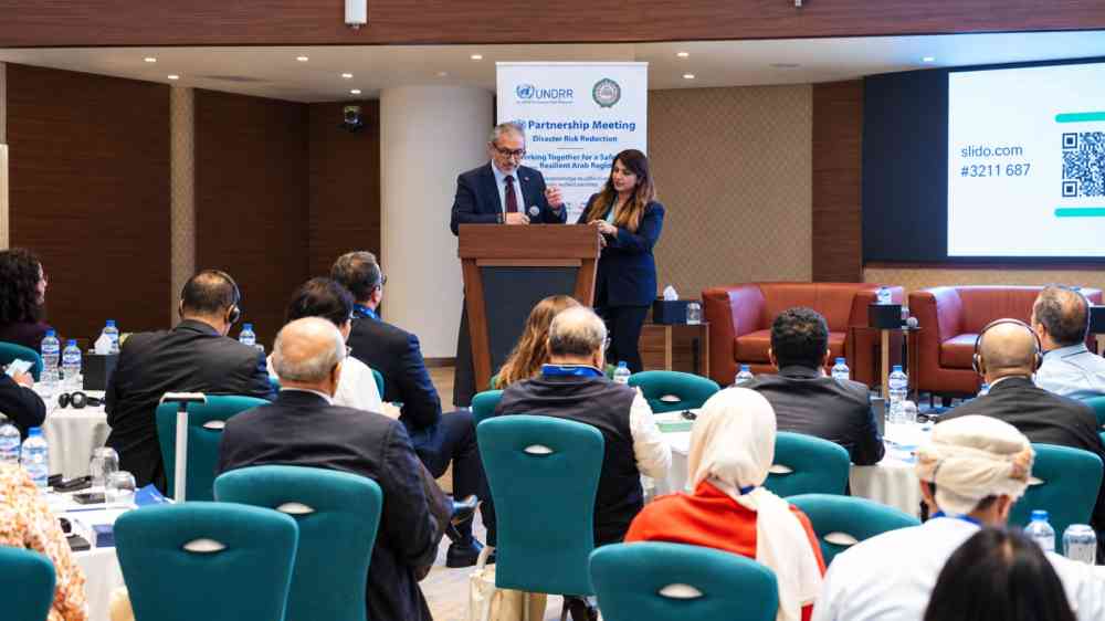 Participants at the 12th Arab Partnership for Disaster Risk Reduction Meeting in Tunis, Tunisia, on 11 October 2026.