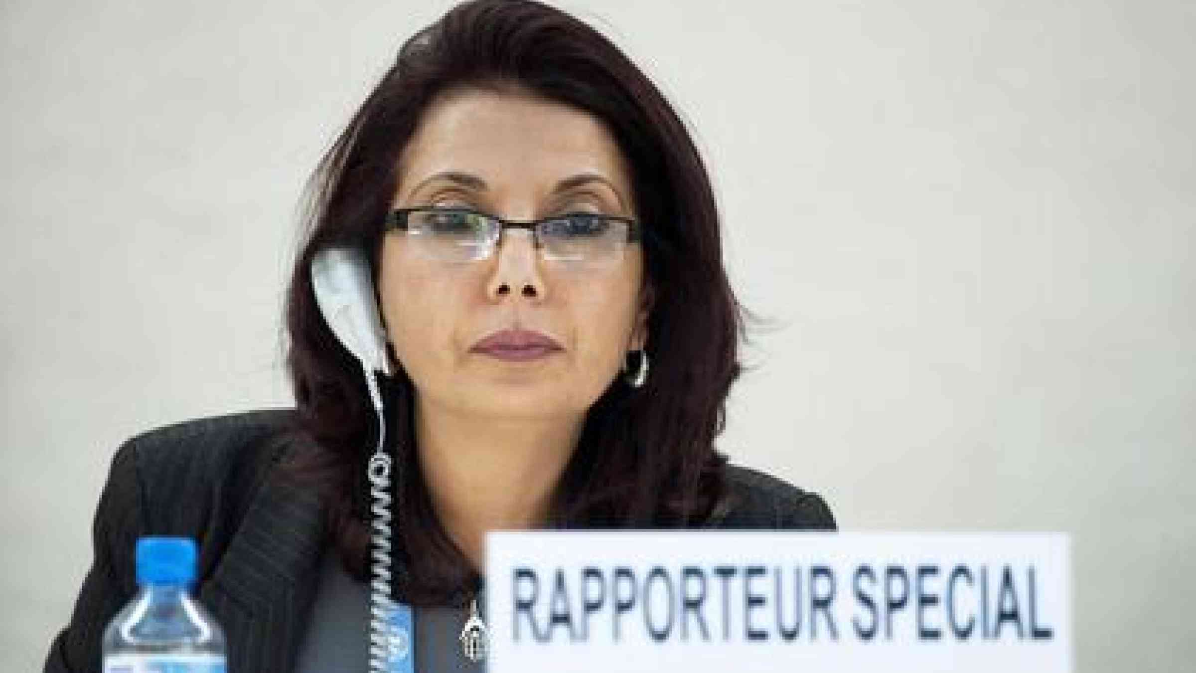 Najat Maalla M'jid, Special Rapporteur on the Sale of Children, Child Prostitution and Child Pornography during the 19th Session of the Council of Human Rights (UN Photo/Jean-Marc Ferré)