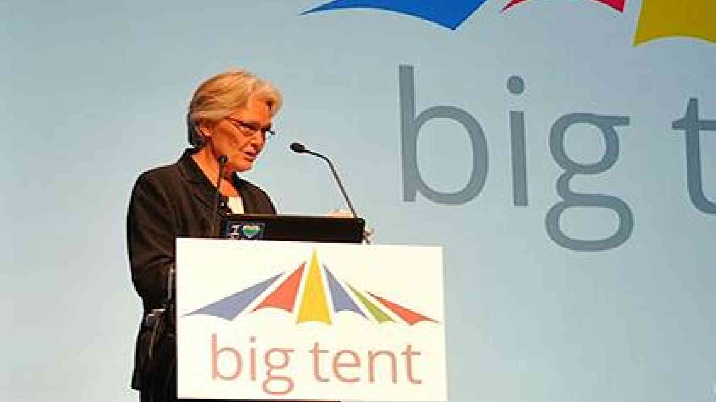 Margareta Wahlström, UN Special Representative for Disaster Reduction speaking at the Google hosted Big Tent event, in Sendai Japan, 2 July 2012