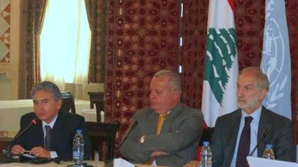 From left: Mr. Luca Renda, UNDP Country Director in Lebanon, Mr. Raymond Medlej, advisor to the Minister of Interior and Municipal Affairs, and Mr. Samir Dahir, advisor to the Prime Minister and DRR Focal Point in Lebanon.