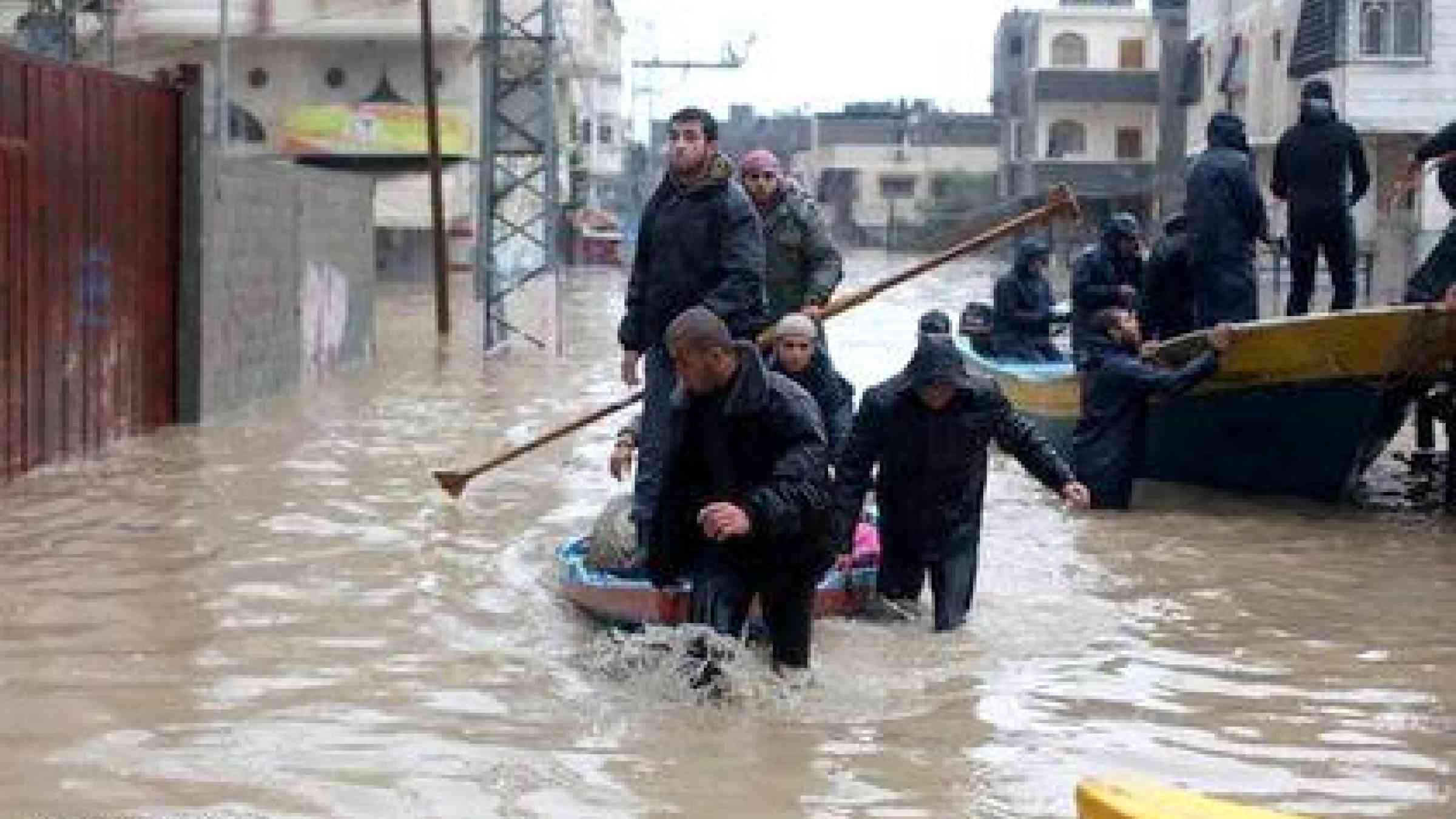 <b>Inundated: </b>Heavy flooding across the Gaza Strip displaced 10,000 people. Photo credit: Palestinian Information Center