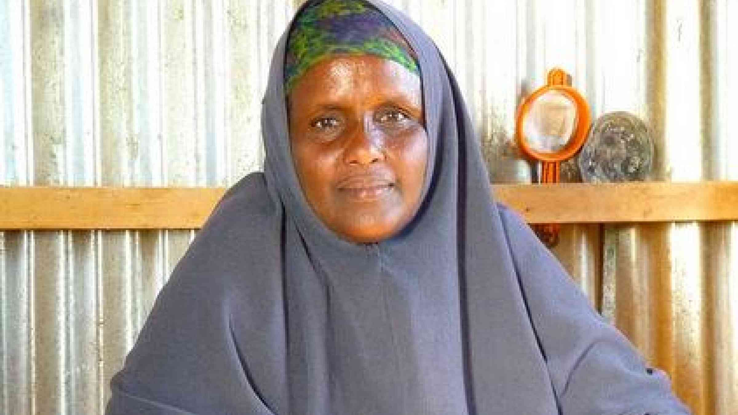 <b>Resilient people: </b>Dealing with disasters has long been a way of life for herders in Puntland, Somalia. Fauzia lost all her livestock in the 2004 Tsunami in her seaside village. She subsequently moved to a camp for displaced people where she ekes out a living by buying and selling milk and meat.
