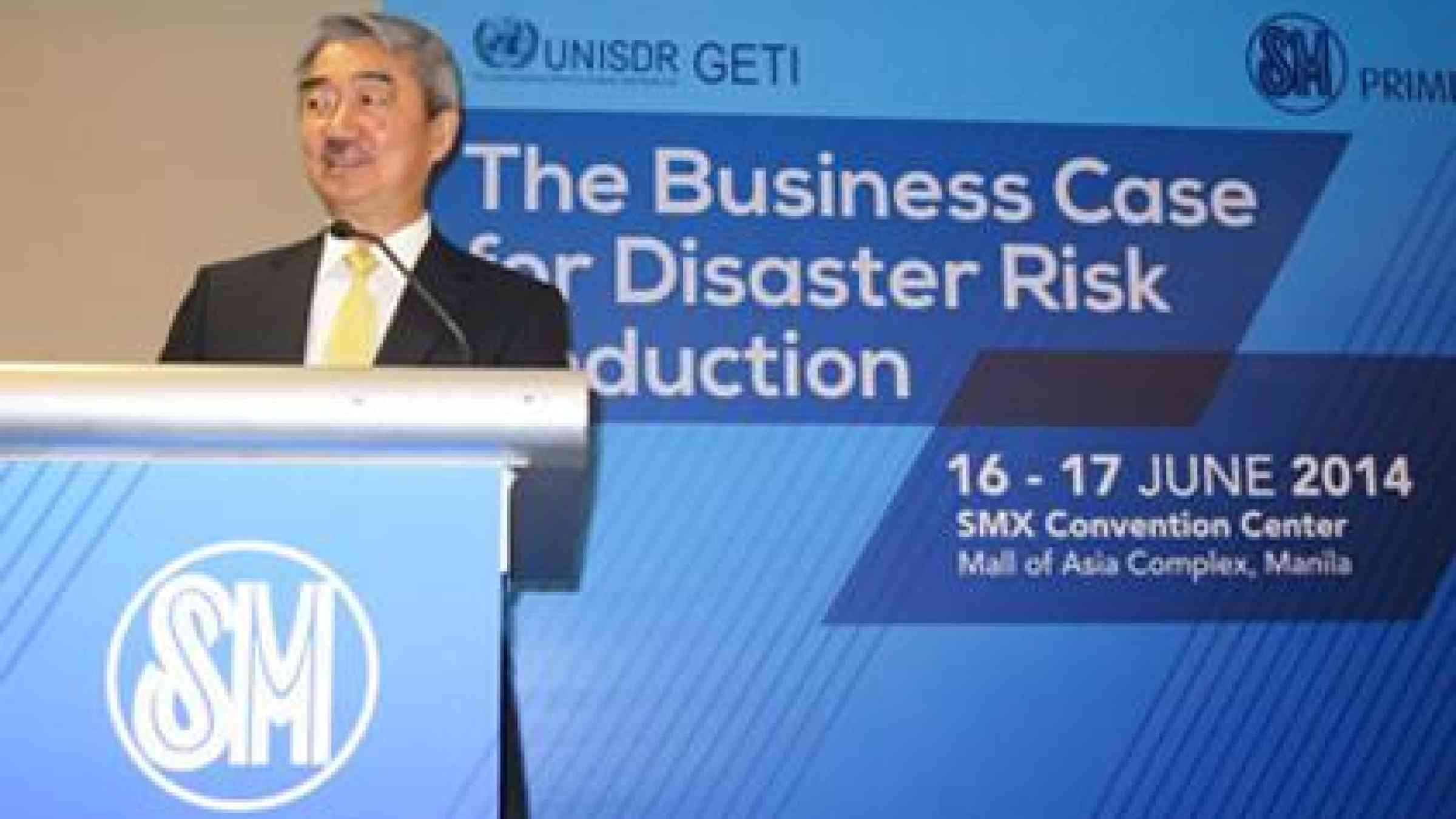 Hans Sy: ‘We need to convince business of the opportunity to create value in markets with products that address disaster risk.’ (Photo: UNISDR)
