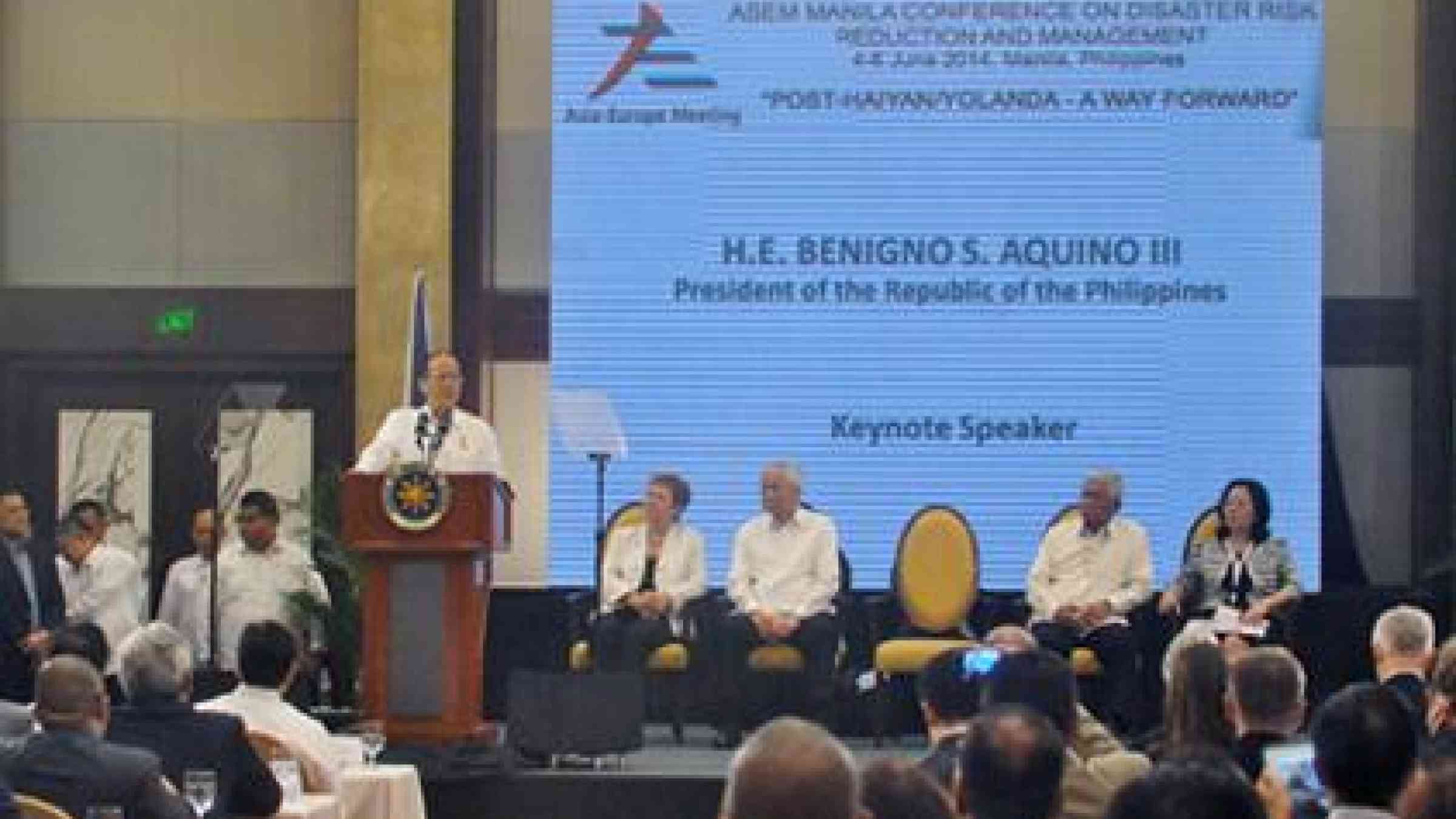 President Aquino III highlighted ‘simple, creative methods of problem solving’ as a key to a resilient recovery post-Haiyan as embodied at this reconstruction site on higher ground outside of Tacloban. (Photo: Kenly Monteagudo)