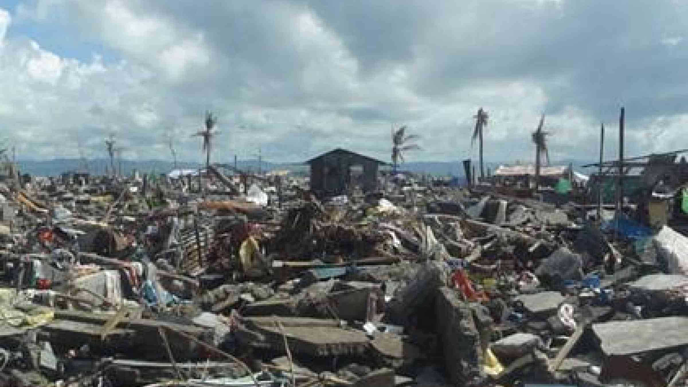 A community in the city of Tacloban, Philippines, was flattened by Typhoon Haiyan last year. (Photo: Kristoffer Berse)