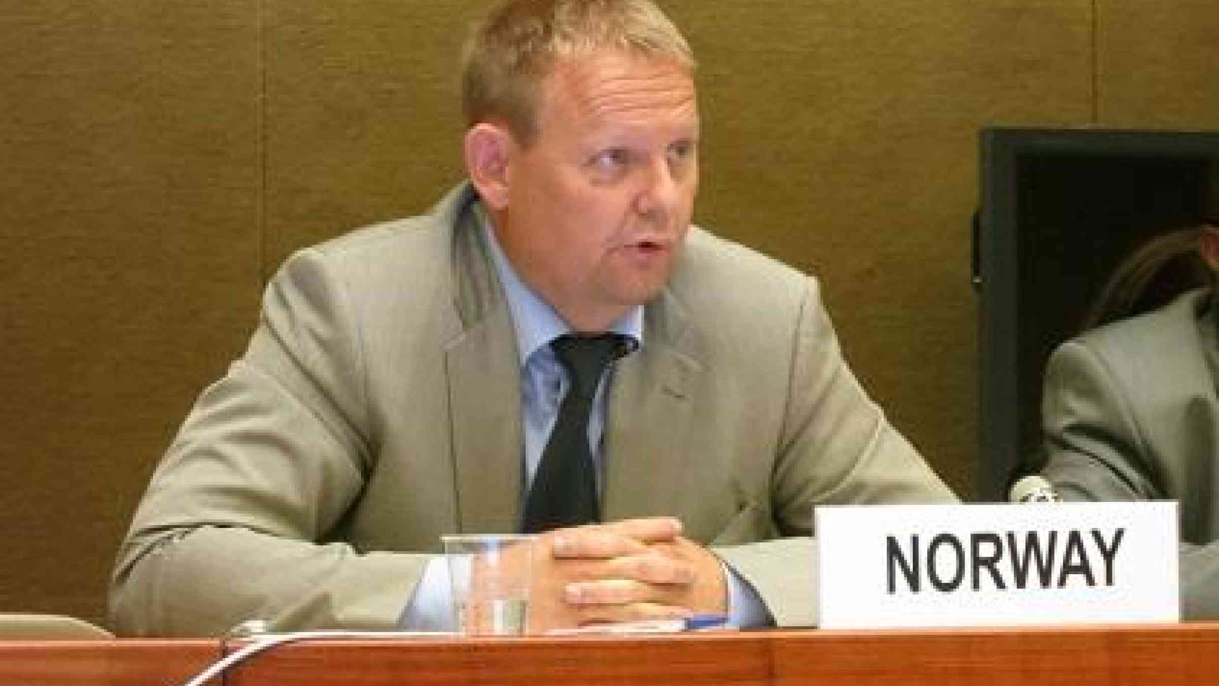 Erling Kvernevik, Senior Advisor at the Norwegian Directorate for Civil Protection speaking today at the First Preparatory Committee Meeting for the Third UN World Conference on Disaster Risk Reduction.