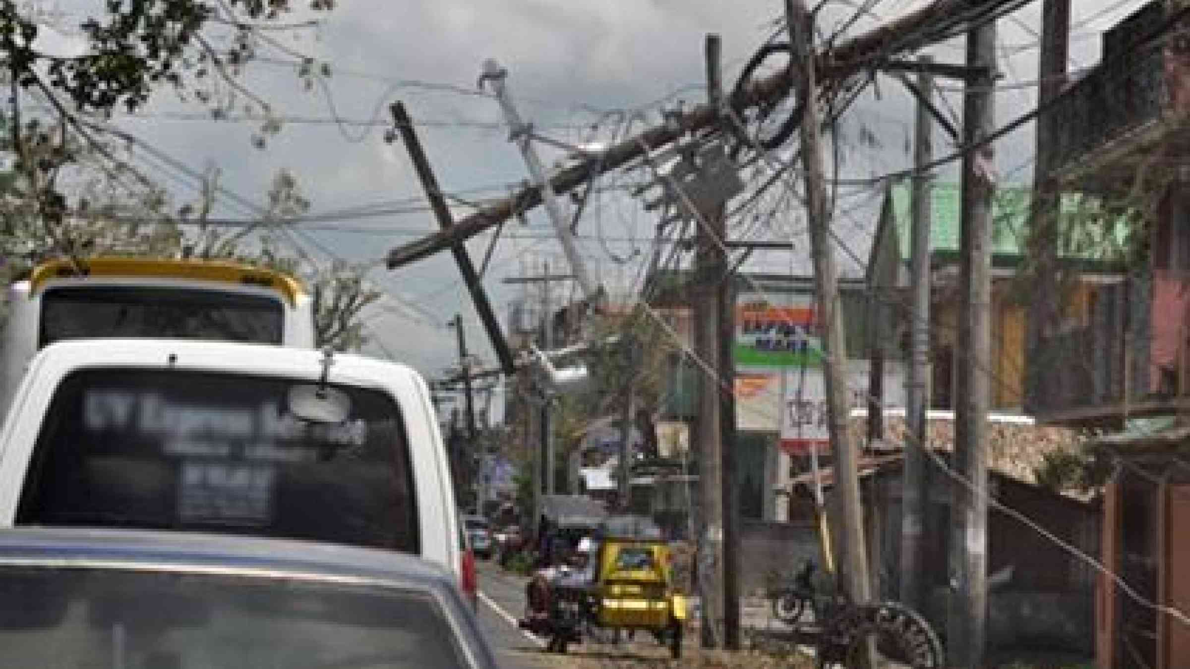 Power supply was crippled in many areas of the Philippines affected by Typhoon Glenda.