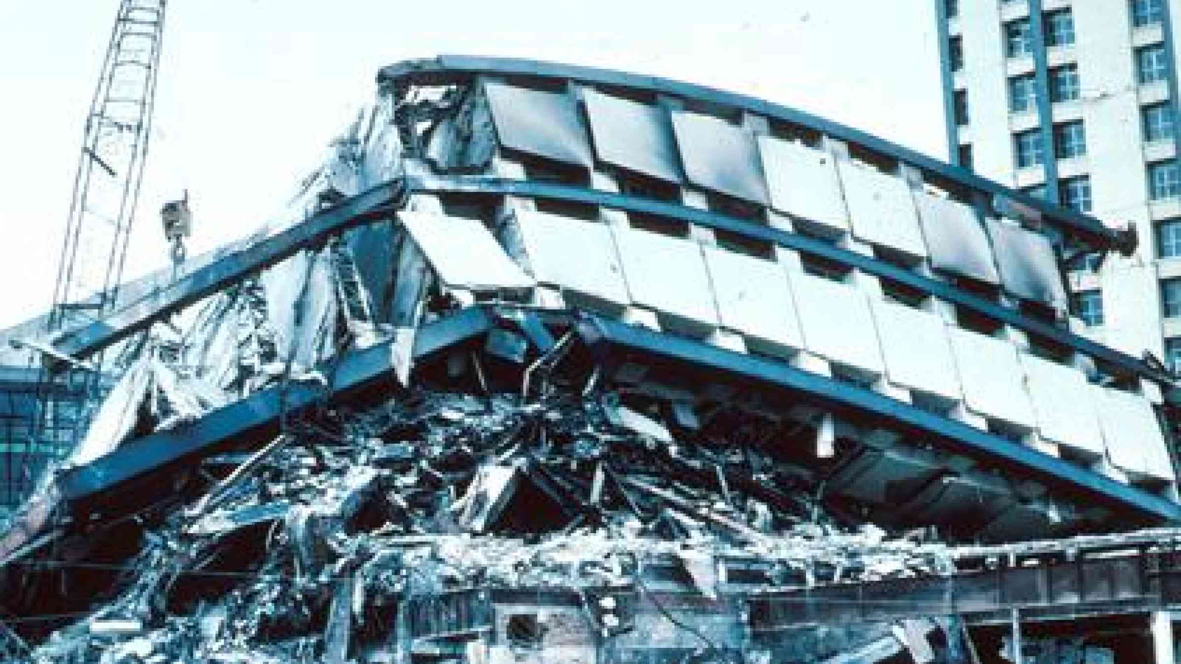Wreckage of the Pina Suarez Apartment Complex following the 1985 Mexico Earthquake.