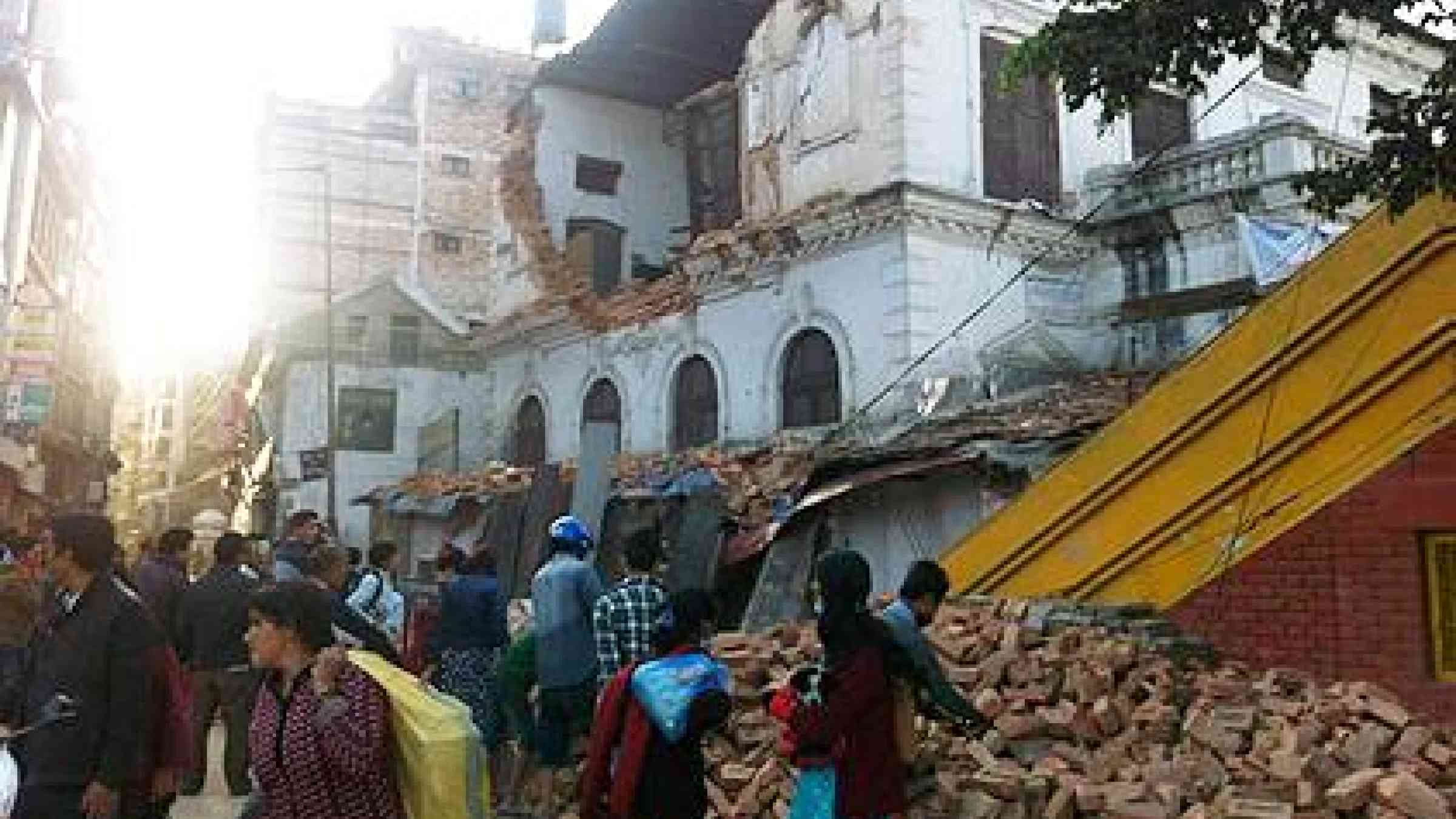 The huge earthquake that hit Nepal over the weekend is expected to set back the country's economic development. (Photo: Bijan Gurung)