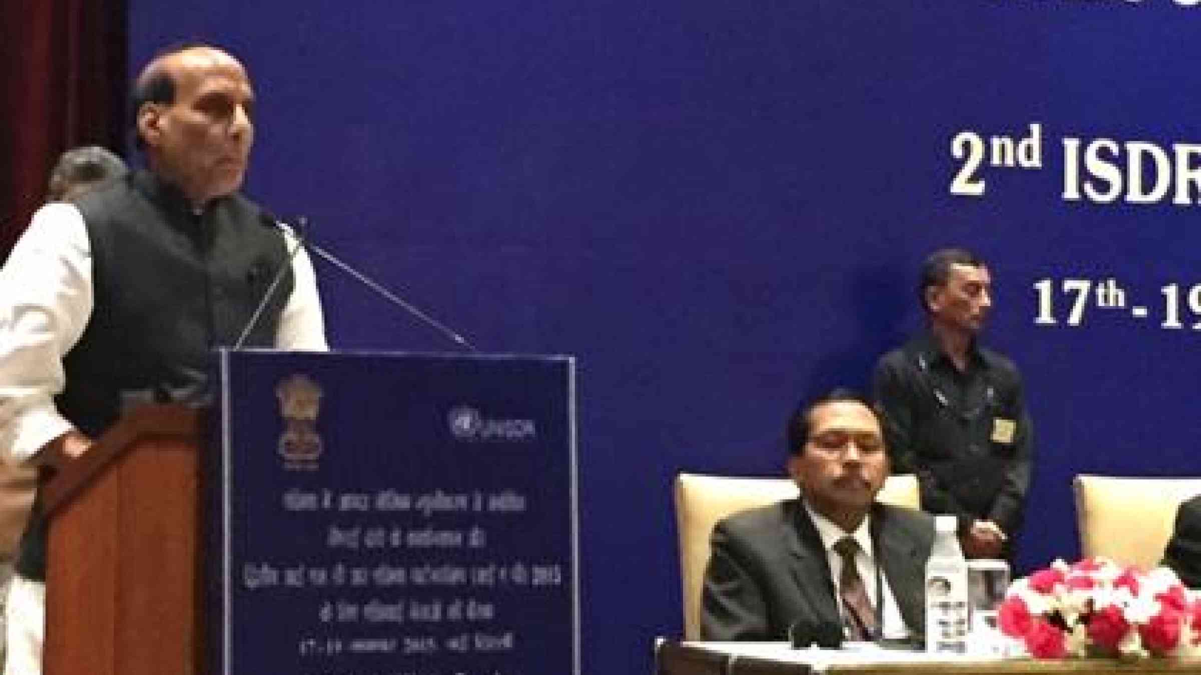 The Union Home Affairs Minister of the Government of India, Mr Rajnath Singh, told today's Asian Leaders Meeting in Delhi that the Sendai Framework is a 'unique opportunity.' (Photo: UNISDR)