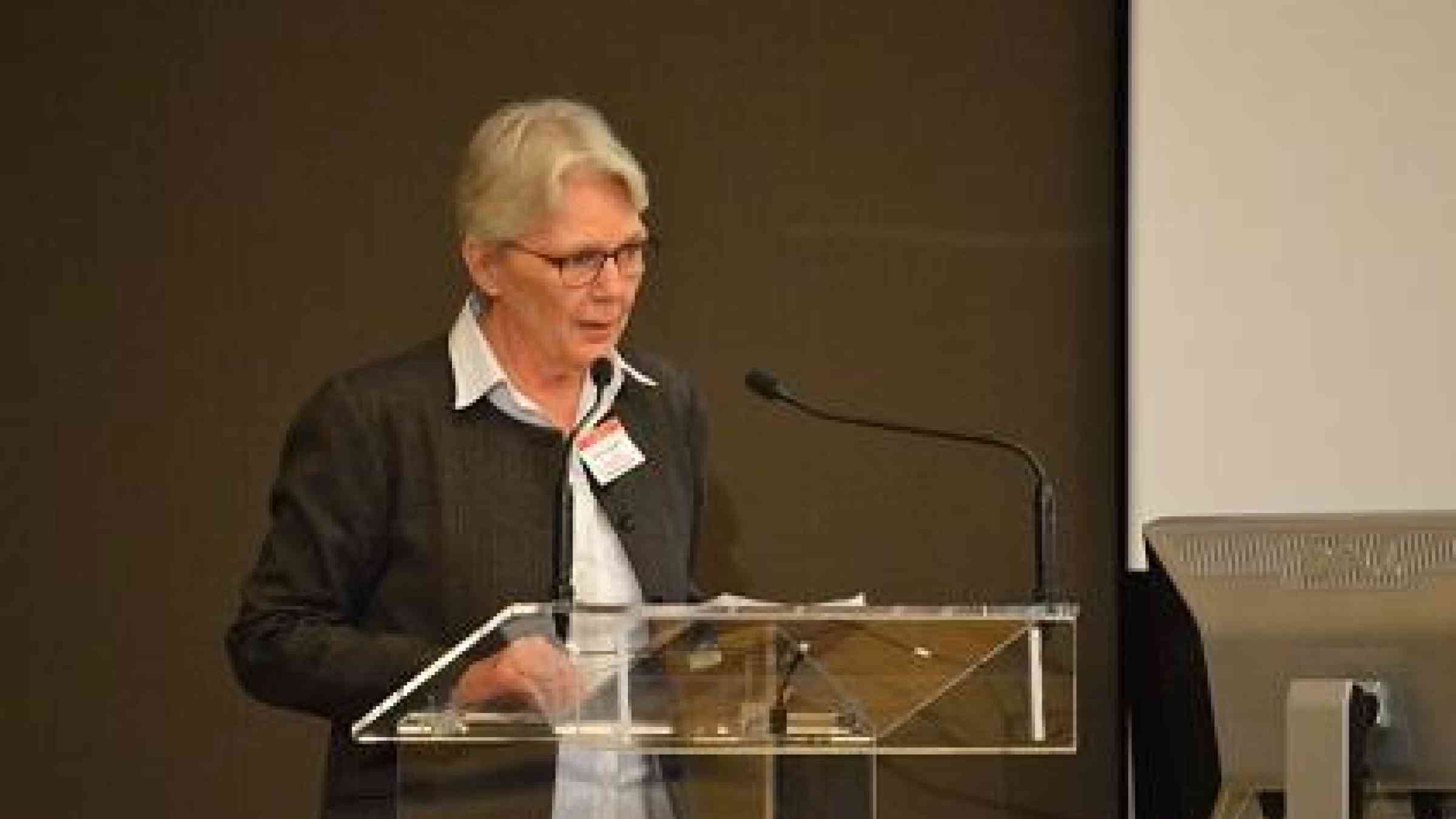 Ms. Margareta Wahlström, Head of the UN Office for Disaster Risk Reduction, addresses the GLOBE Summit (Photo: UNISDR)