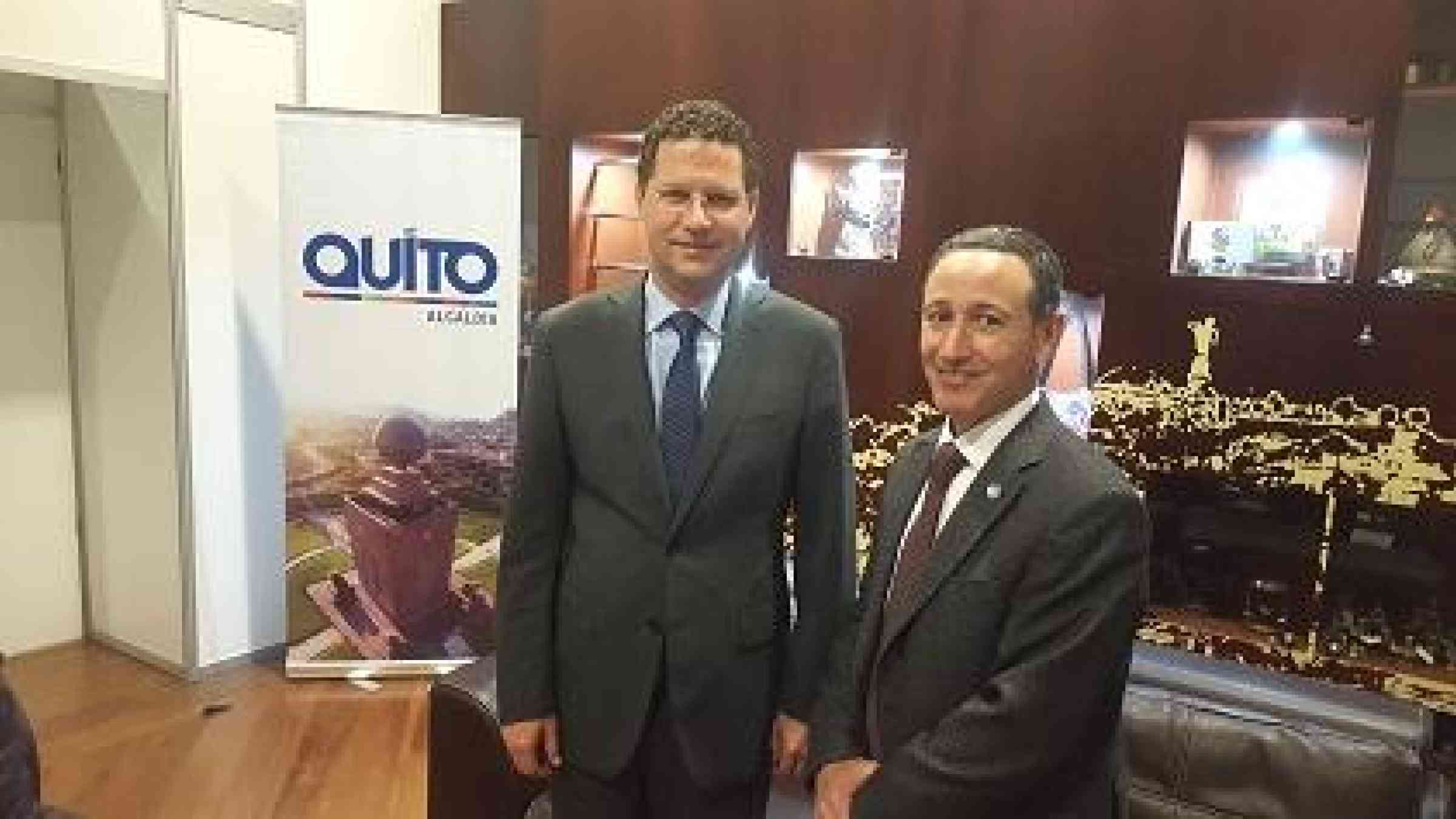 The Mayor of Quito, Mr. Mauricio Rodas (left) with head of UNISDR, Robert Glasser. The Mayor highlighted the need for transfer of resources to the local level if the New Urban Agenda is to be implemented.