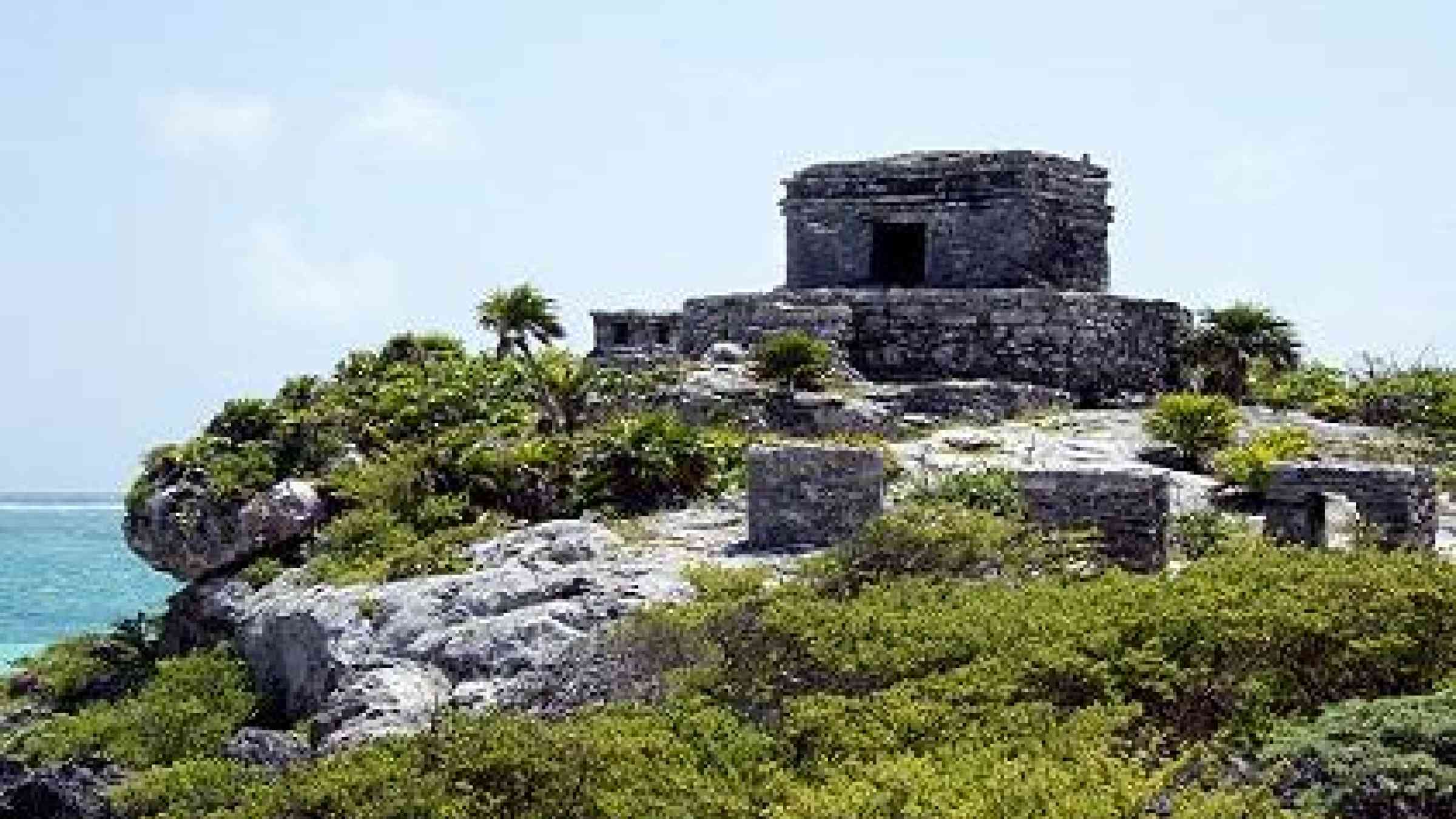 The Maya Temple of the God of the Wind, in Tulum, Mexico, used a web of holes to create a loud whistling sound that warned the population of an impending hurricane (Photo: Flickr)