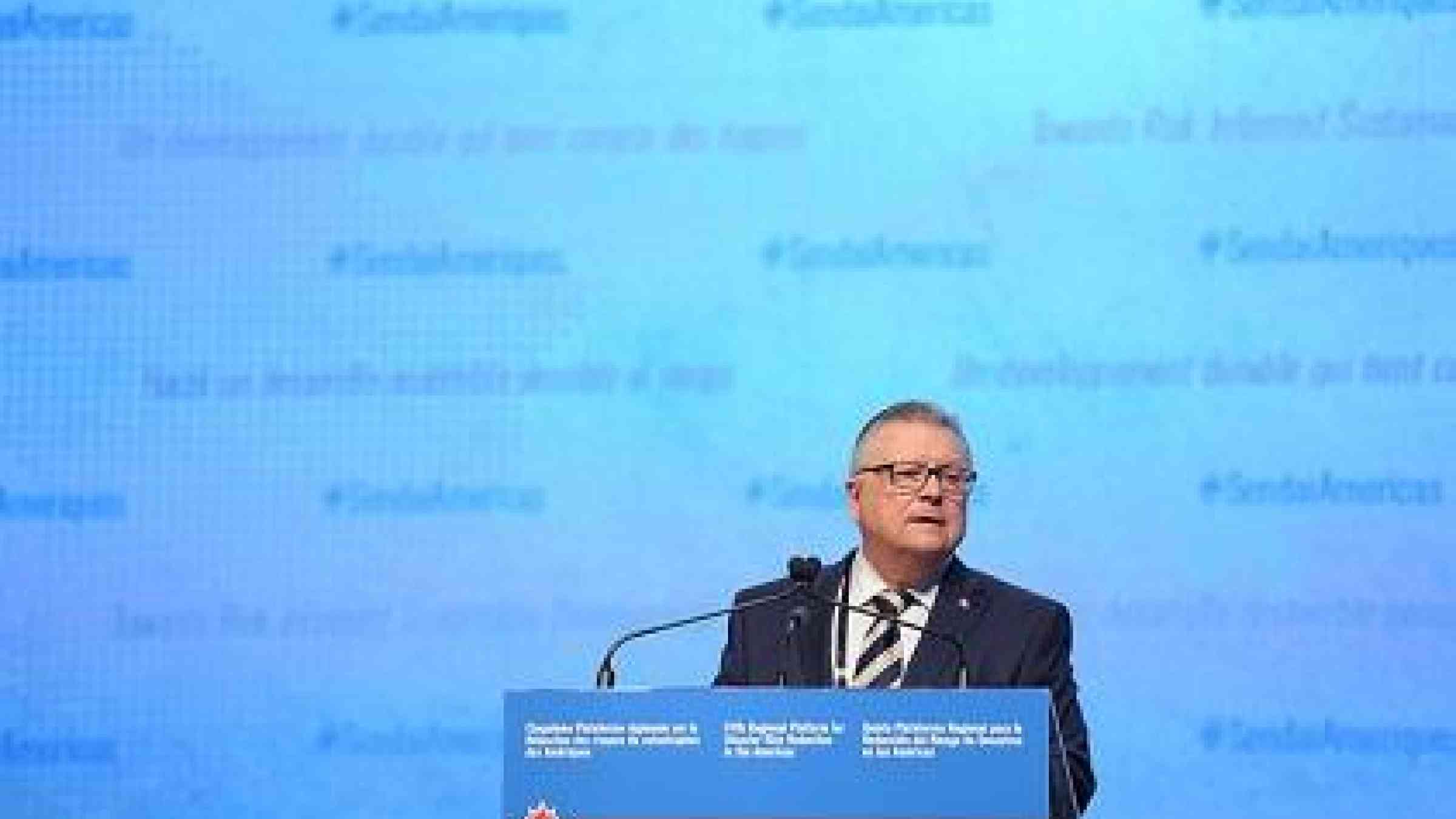 Mr. Ralph Goodale, Canada’s Minister of Public Safety and Emergency Preparedness, said the 5th Regional Platform for Disaster Risk Reduction in the Americas is set to endorse a "robust" plan for curbing the risks posed by natural and human-induced hazards (Photo: Public Safety Canada/UNISDR)