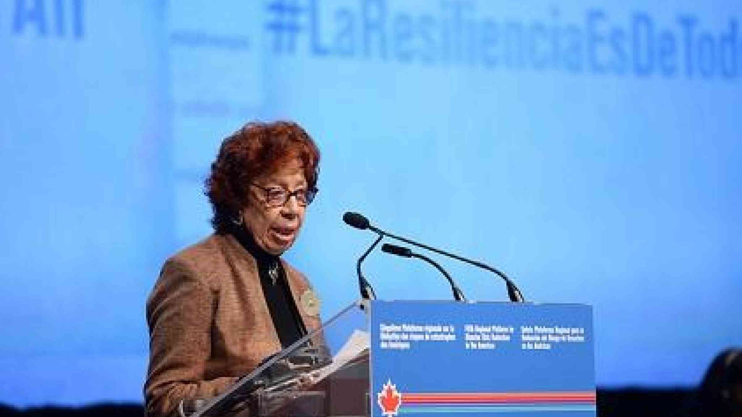 Ms. Carmen Moreno, Executive Secretary of the Inter-American Commission of Women, said that empowering women is a critical means to reduce disaster risk (Photo: Public Safety Canada/UNISDR)