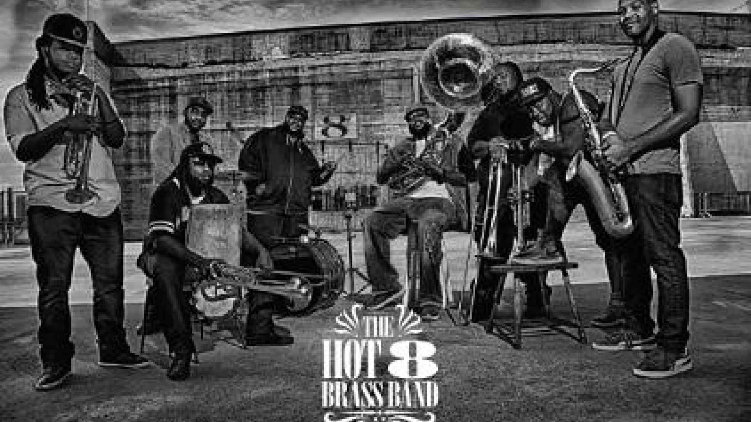 The Hot 8 Brass Brand were scattered by Hurricane Katrina in 2005, but regrouped, and have since become leading advocates for disaster resilience (Photo: Melissa Fargo)