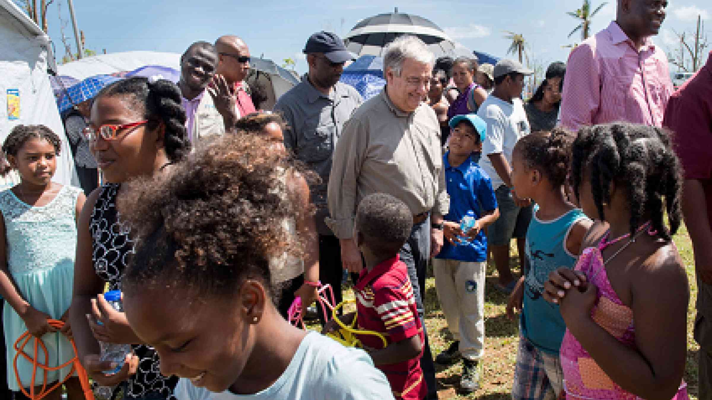 UN Secretary-General António Guterres visiting the Caribbean post Hurricane Maria